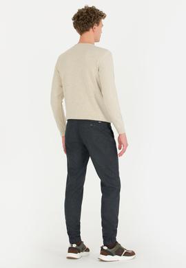 Erkek Jogger Fit Lacivert Kanvas Pantolon - 50256540002