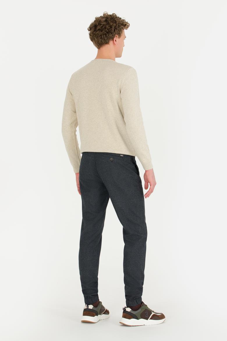 Erkek Jogger Fit Lacivert Kanvas Pantolon - 50256540002