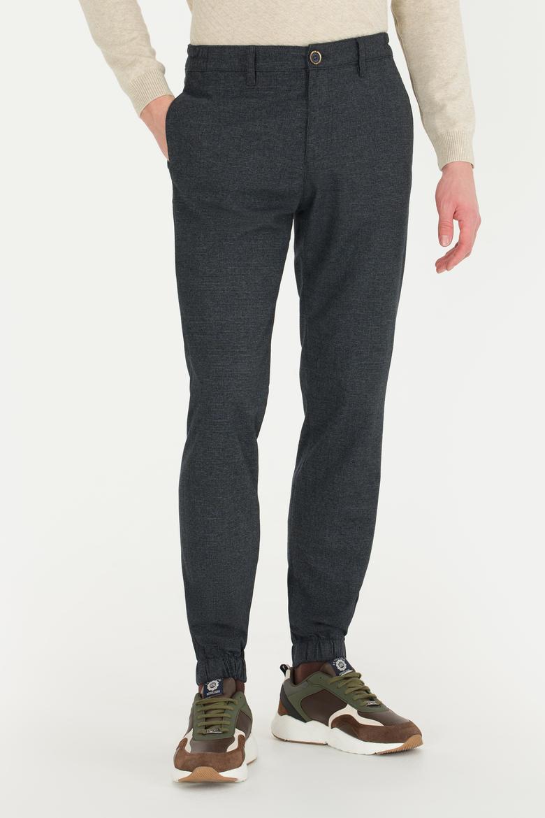 Erkek Jogger Fit Lacivert Kanvas Pantolon - 50256540002