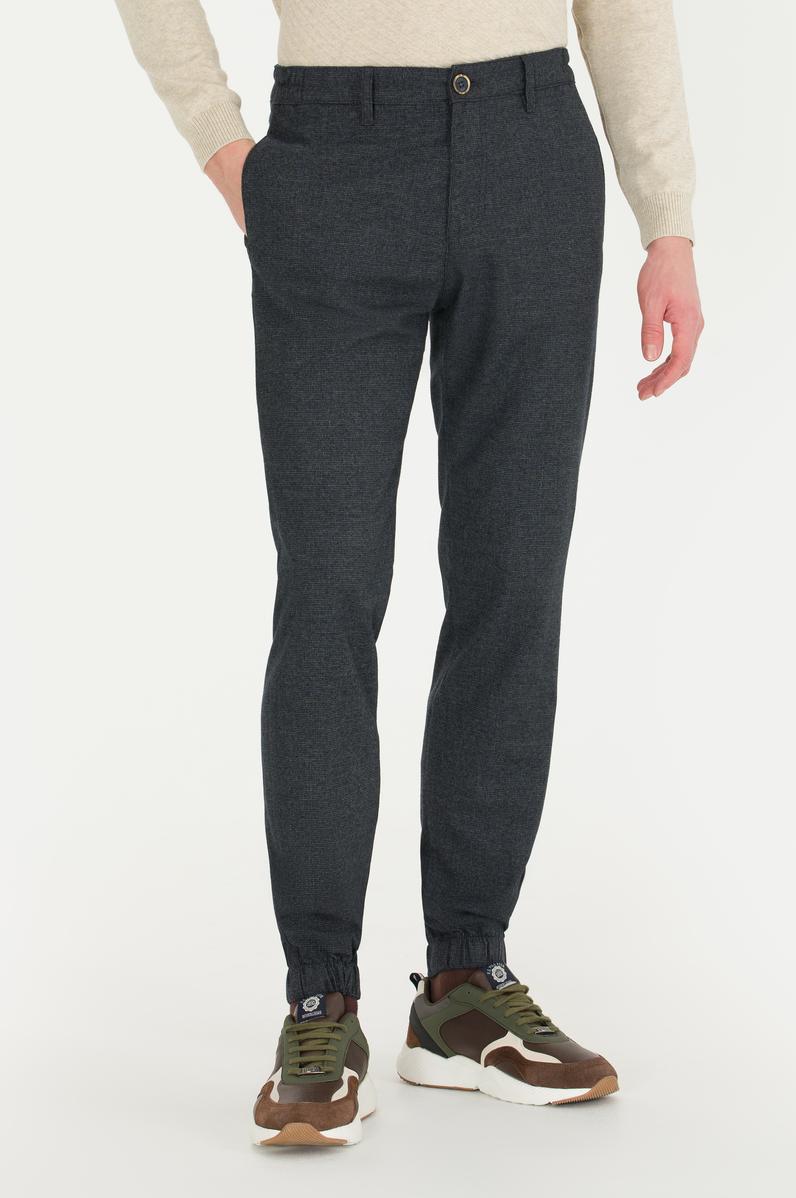 Erkek Jogger Fit Lacivert Kanvas Pantolon