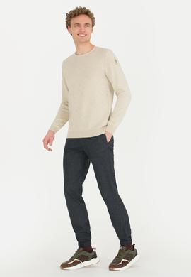 Erkek Jogger Fit Lacivert Kanvas Pantolon - 50256540002