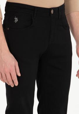 Erkek Slim Fit Siyah Kanvas Pantolon - 50256593016