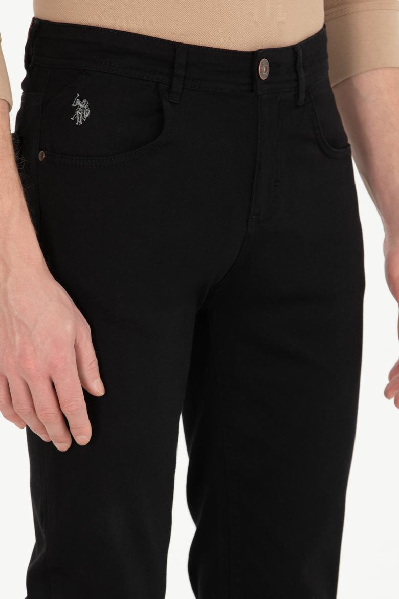 Erkek Slim Fit Siyah Kanvas Pantolon - 50256593016