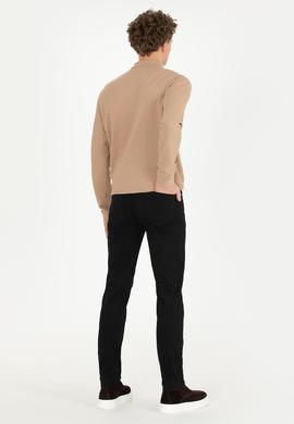 Erkek Slim Fit Siyah Kanvas Pantolon - 50256593016