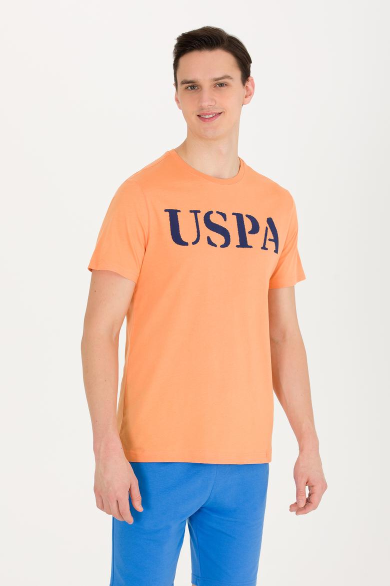 Erkek Turuncu Basic Bisiklet Yaka Tişört - 50262976195