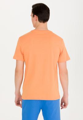 Erkek Turuncu Basic Bisiklet Yaka Tişört - 50262976195