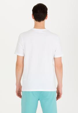 Erkek Beyaz Bisiklet Yaka Tişört - 50263284023