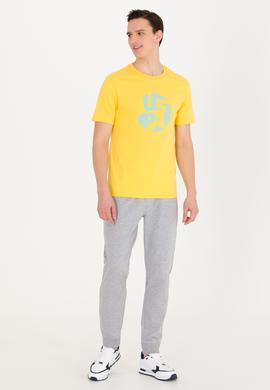 Erkek Koyu Sarı Bisiklet Yaka Tişört - 50263323033