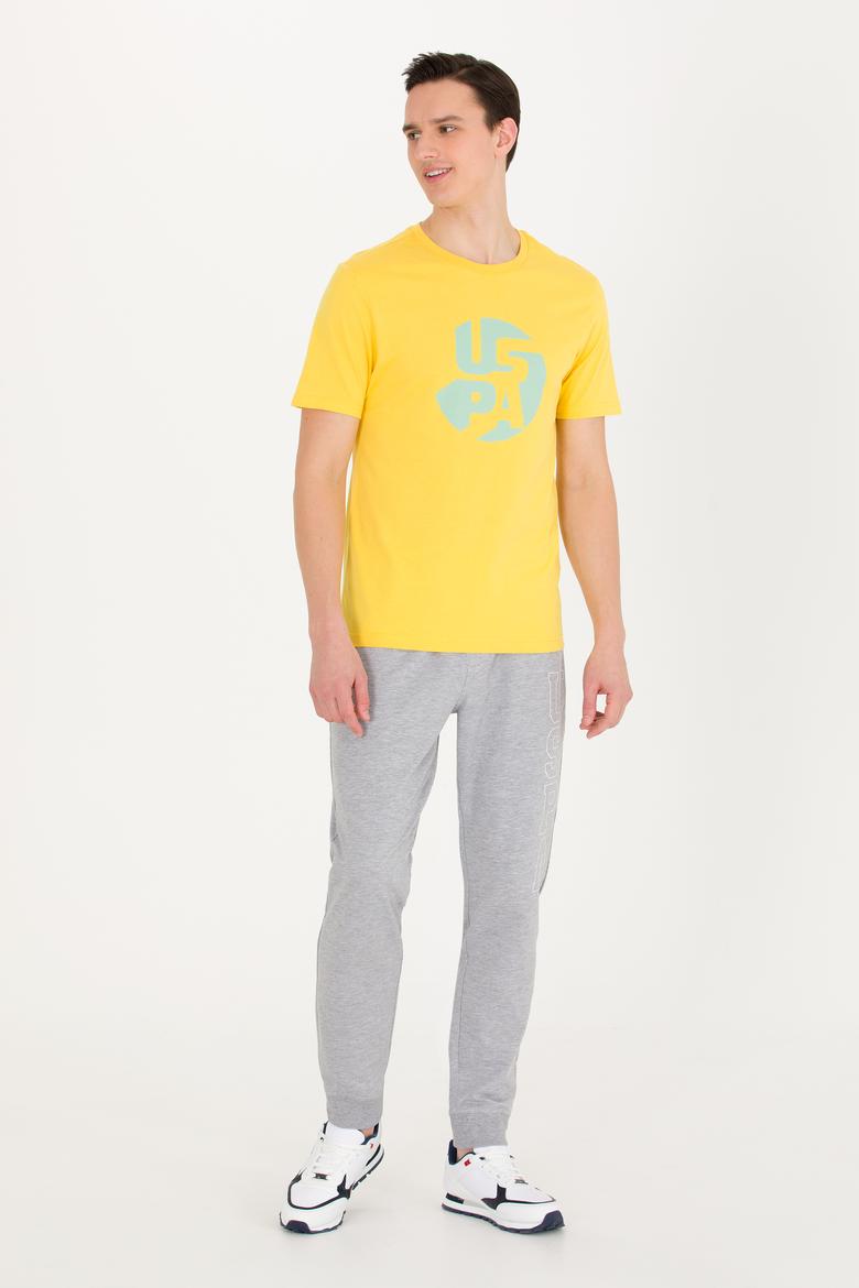 Erkek Koyu Sarı Bisiklet Yaka Tişört - 50263323033