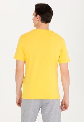 Erkek Koyu Sarı Bisiklet Yaka Tişört - 50263323033