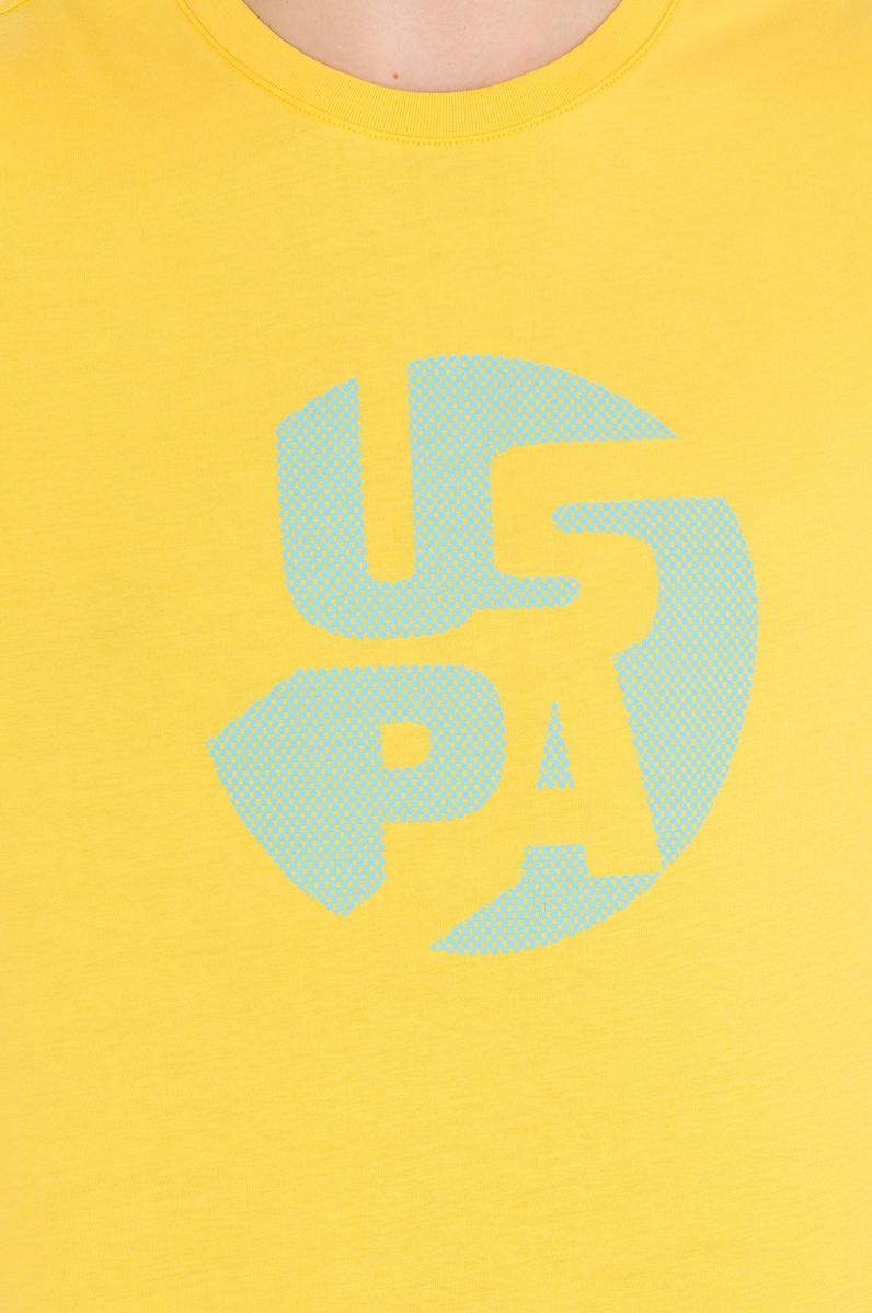 Erkek Koyu Sarı Bisiklet Yaka Tişört