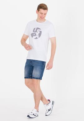 Erkek Beyaz Bisiklet Yaka Tişört - 50263323027