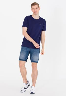 Erkek Lacivert Basic Bisiklet Yaka Tişört - 50264918058