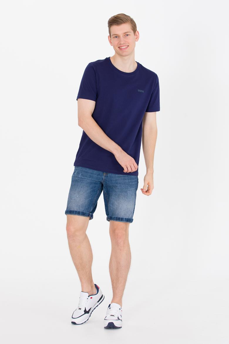 Erkek Lacivert Basic Bisiklet Yaka Tişört - 50264918058