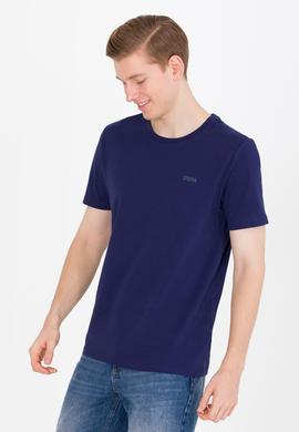 Erkek Lacivert Basic Bisiklet Yaka Tişört - 50264918058