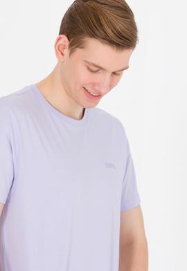 Erkek Lila Basic Bisiklet Yaka Tişört - 50264918068