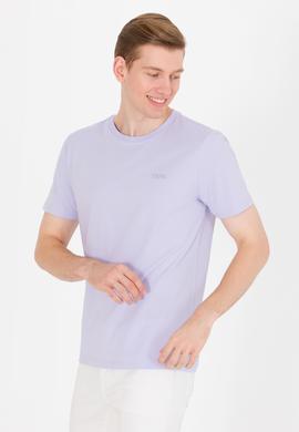 Erkek Lila Basic Bisiklet Yaka Tişört - 50264918068