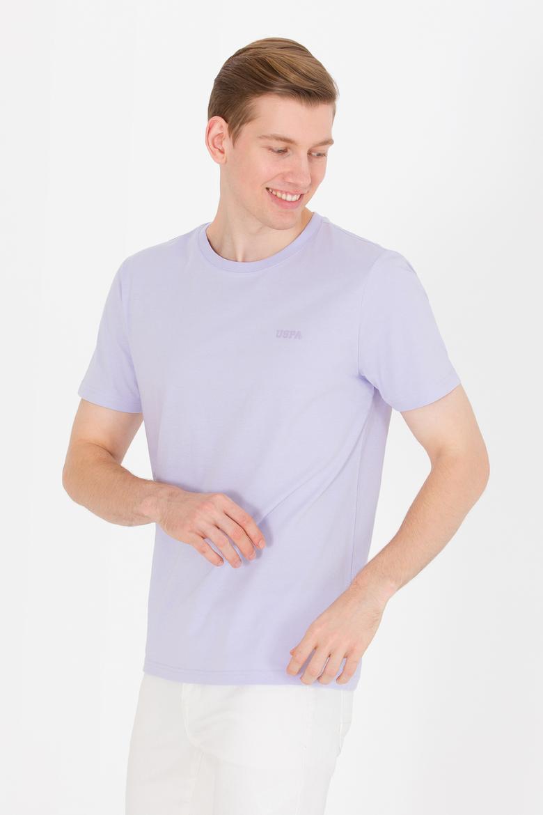 Erkek Lila Basic Bisiklet Yaka Tişört - 50264918068