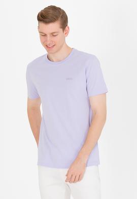 Erkek Lila Basic Bisiklet Yaka Tişört - 50264918068