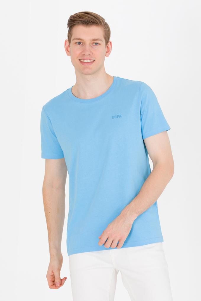 Erkek Turkuaz Basic Bisiklet Yaka Tişört