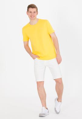 Erkek Koyu Sarı Basic Bisiklet Yaka Tişört - 50264918178