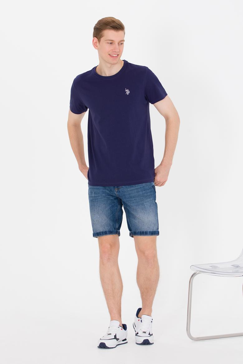 Erkek Lacivert Bisiklet Yaka Tişört