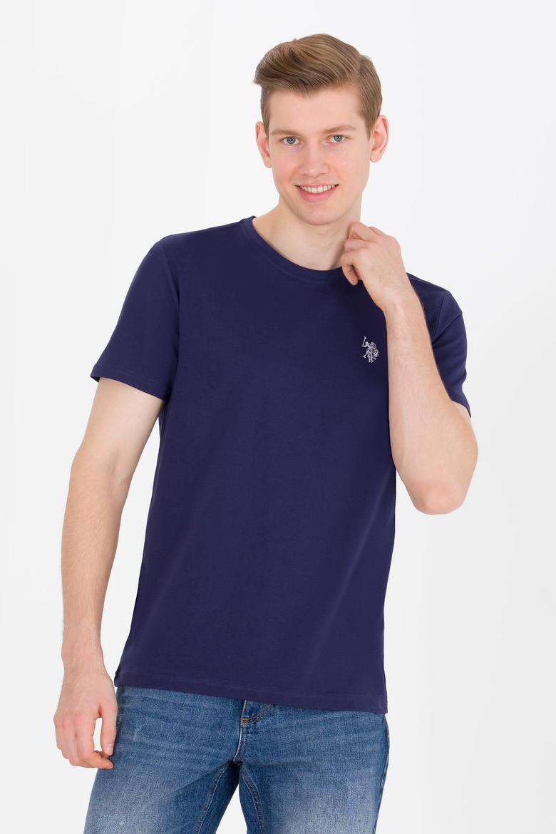 Erkek Lacivert Bisiklet Yaka Tişört - 50264942003