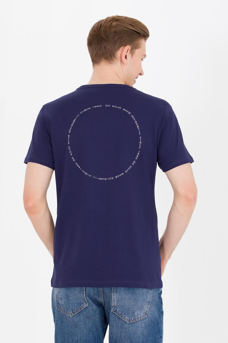 Erkek Lacivert Bisiklet Yaka Tişört - 50264942003