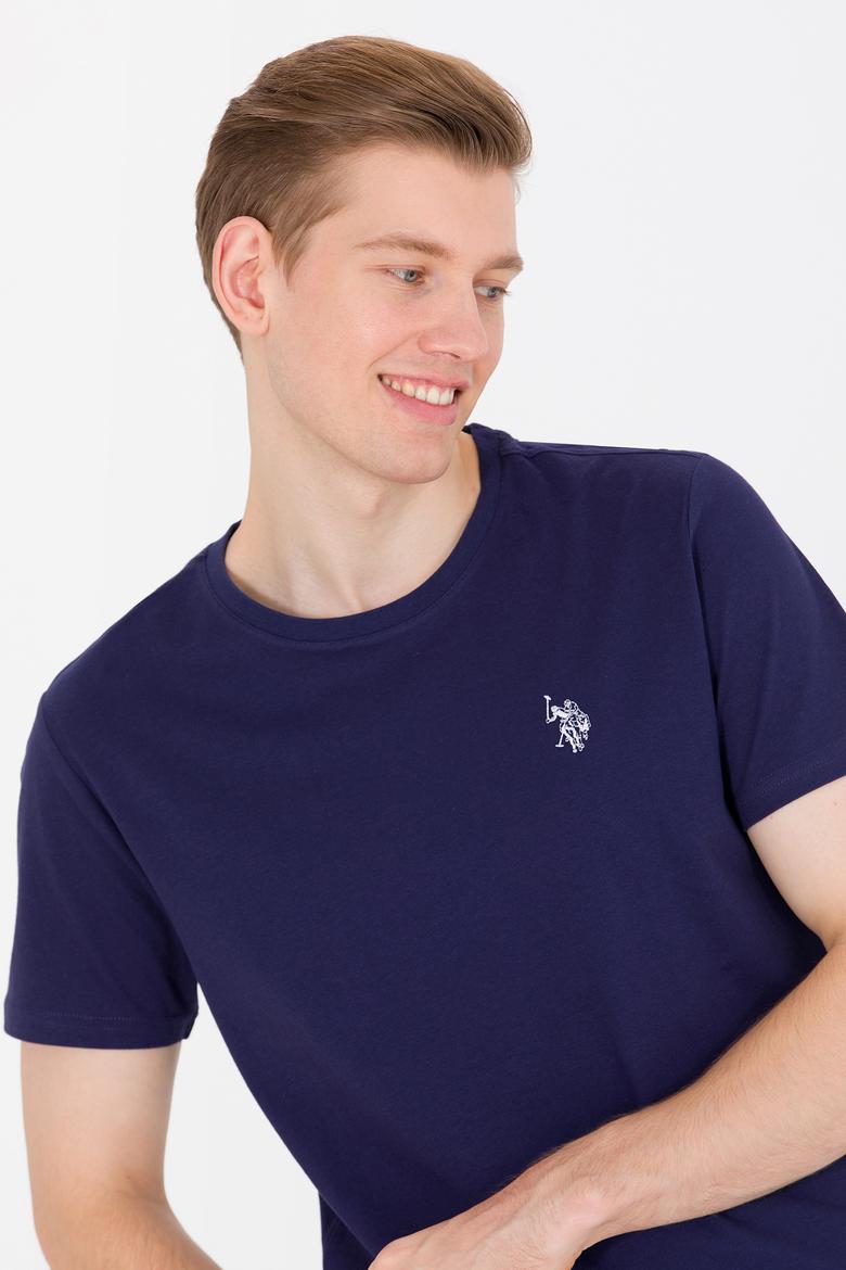 Erkek Lacivert Bisiklet Yaka Tişört - 50264942003