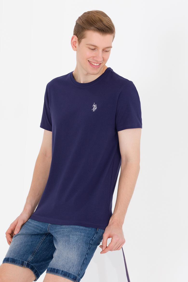 Erkek Lacivert Bisiklet Yaka Tişört - 50264942003