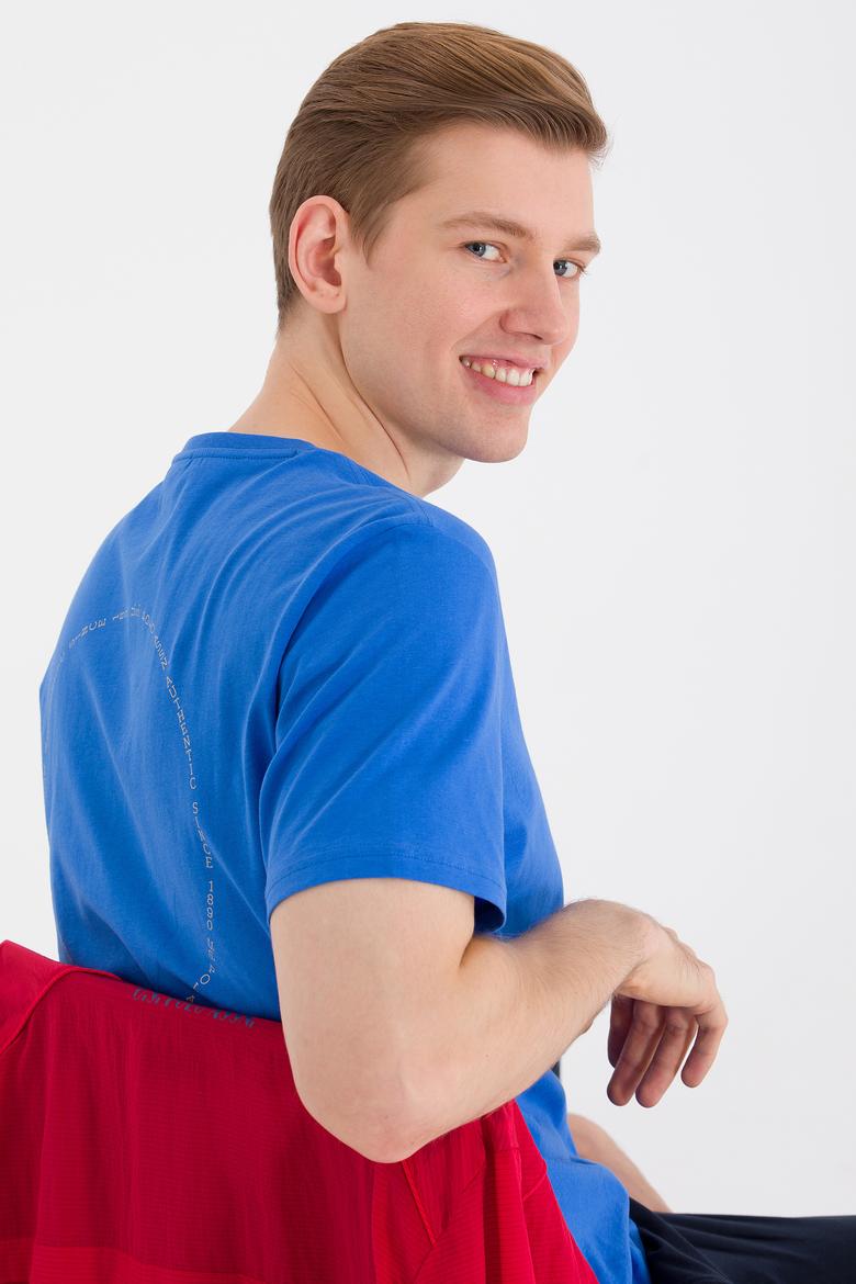 Erkek Saks Bisiklet Yaka Tişört