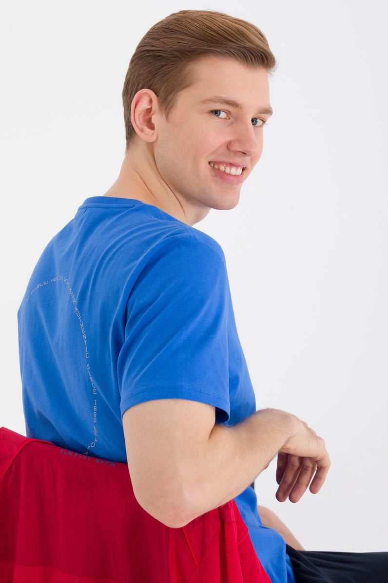 Erkek Saks Bisiklet Yaka Tişört