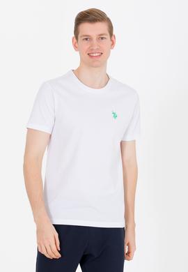 Erkek Beyaz Bisiklet Yaka Tişört - 50264942056