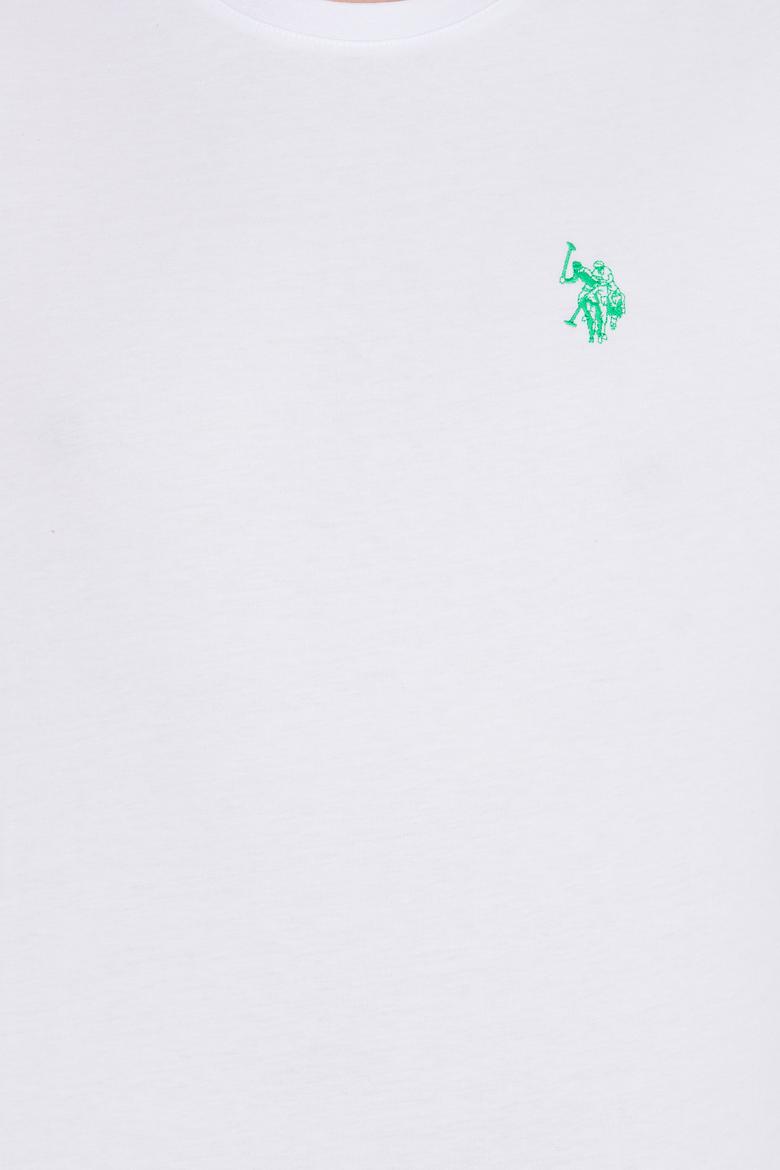 Erkek Beyaz Bisiklet Yaka Tişört - 50264942056