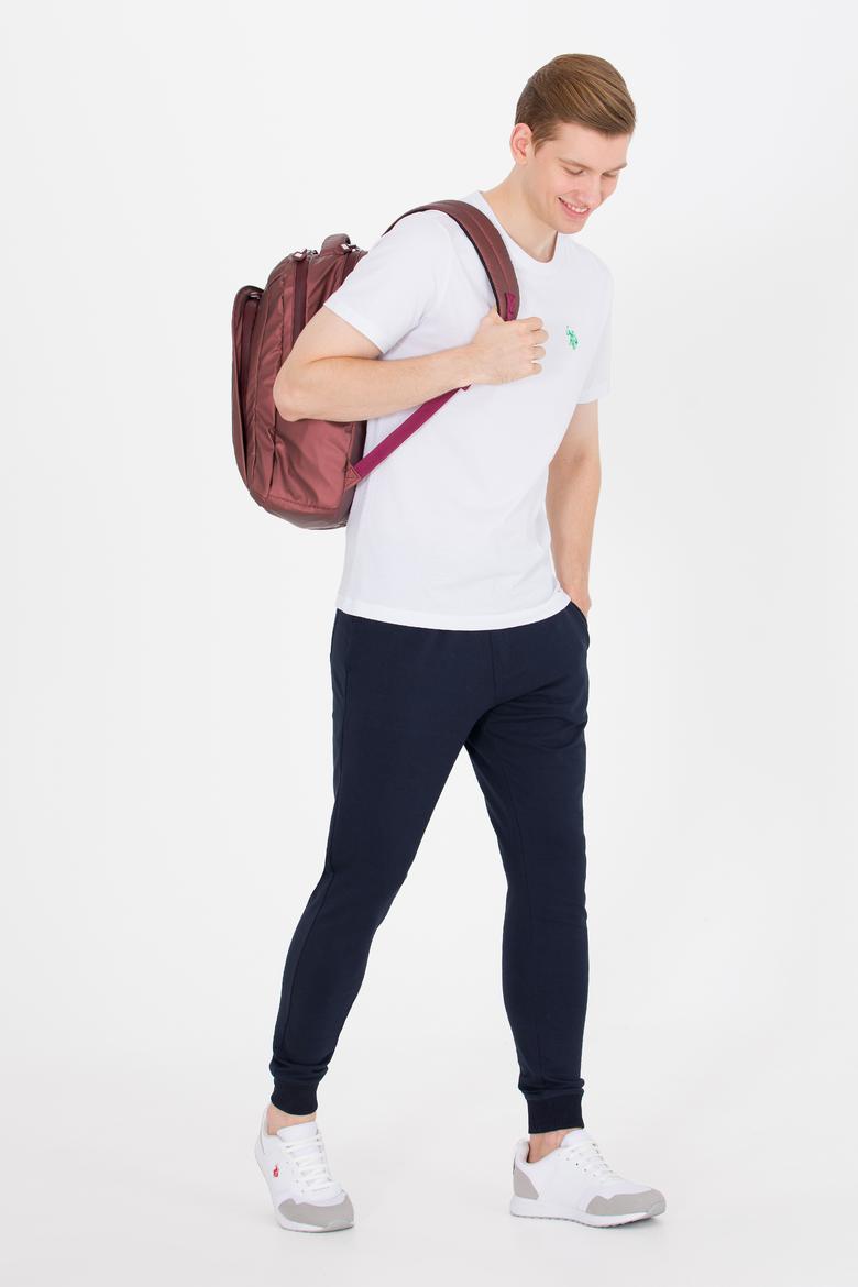 Erkek Beyaz Bisiklet Yaka Tişört