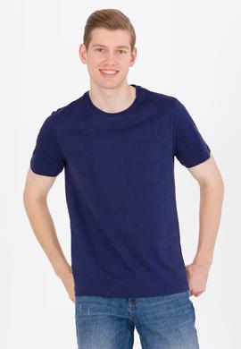 Erkek Lacivert Bisiklet Yaka Tişört - 50264952001