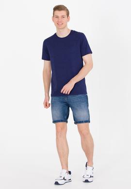 Erkek Lacivert Bisiklet Yaka Tişört - 50264952001