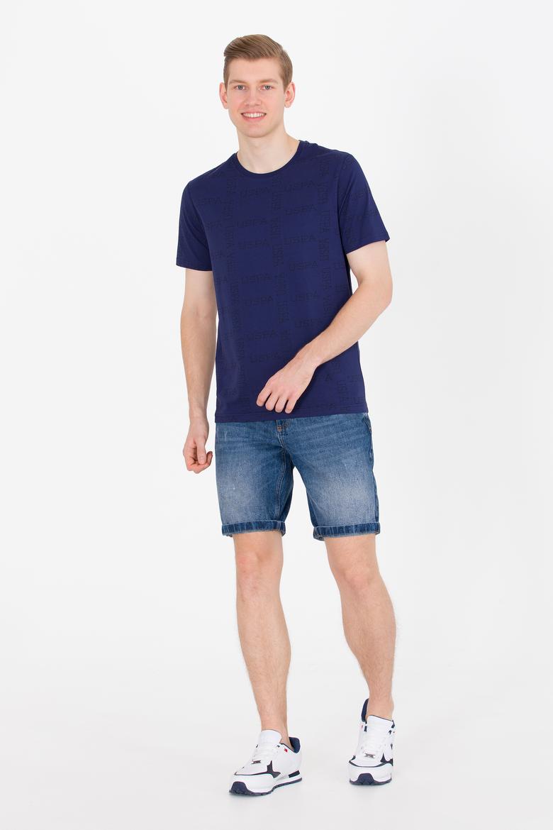 Erkek Lacivert Bisiklet Yaka Tişört - 50264952001