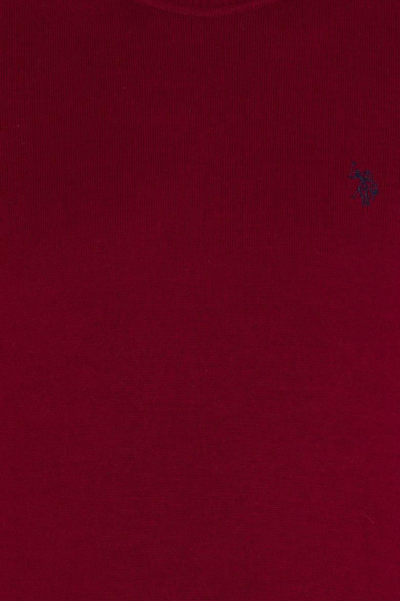 Erkek Bordo Bisiklet Yaka Basic Triko Kazak - 50251887026