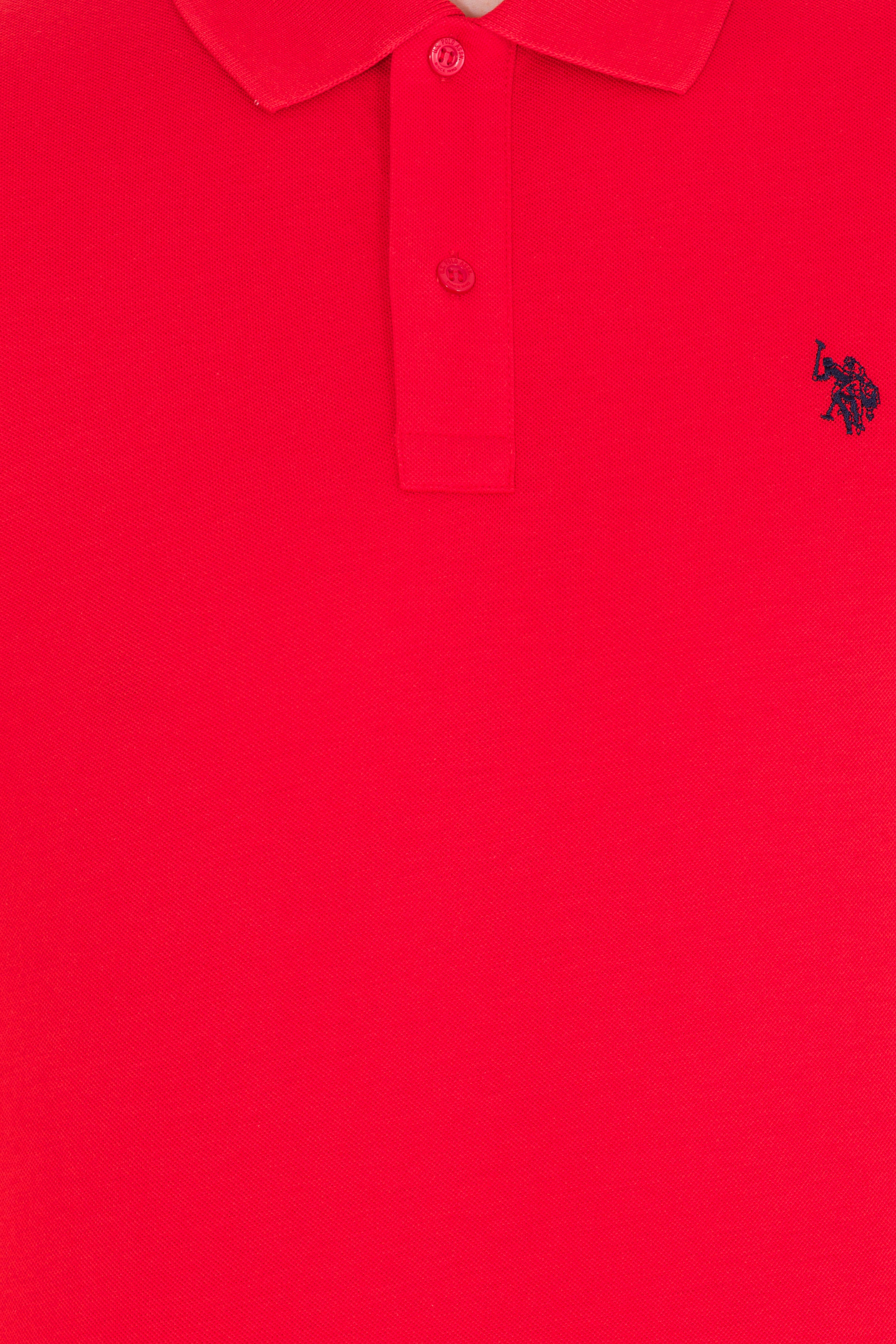 Erkek Kırmızı Basic Polo Yaka Tişört - Image 6