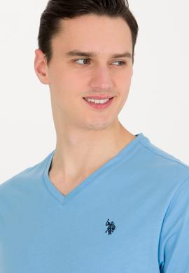 Erkek Turkuaz Basic V Yaka Tişört - 50263203057