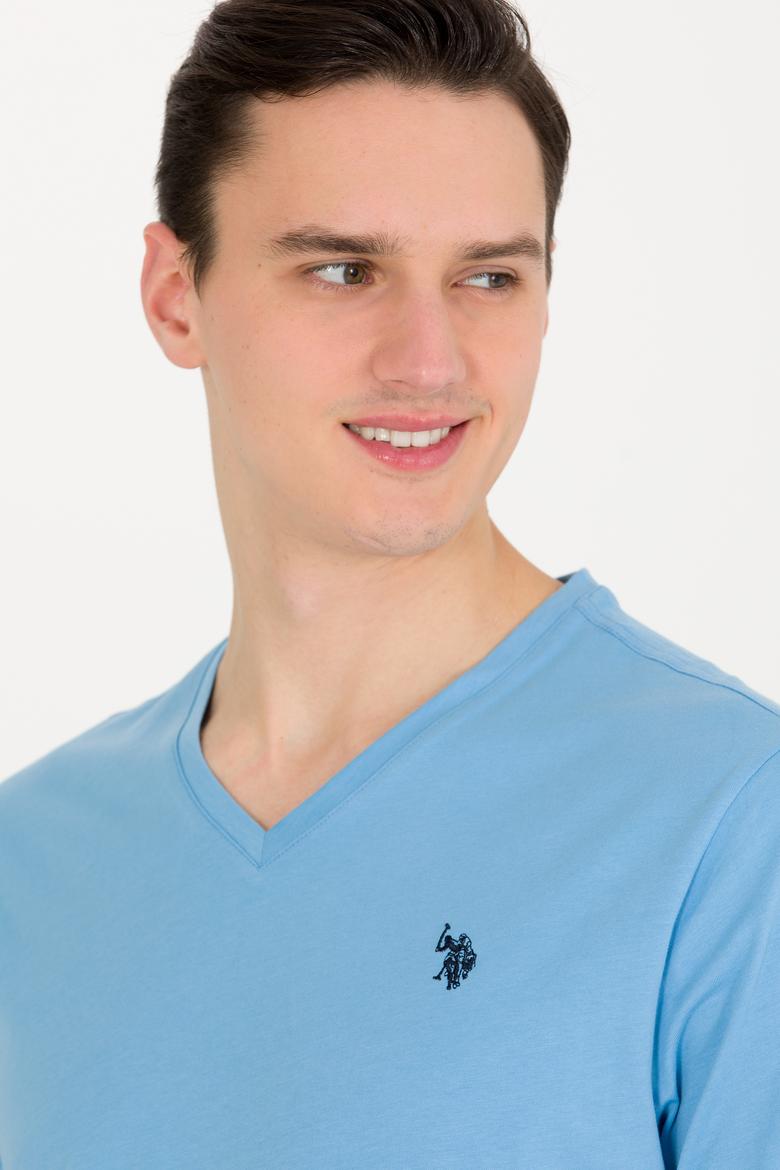 Erkek Turkuaz Basic V Yaka Tişört - 50263203057