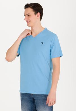 Erkek Turkuaz Basic V Yaka Tişört - 50263203057