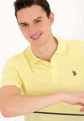 Erkek Açık Sarı Basic Polo Yaka Tişört - 50262933065