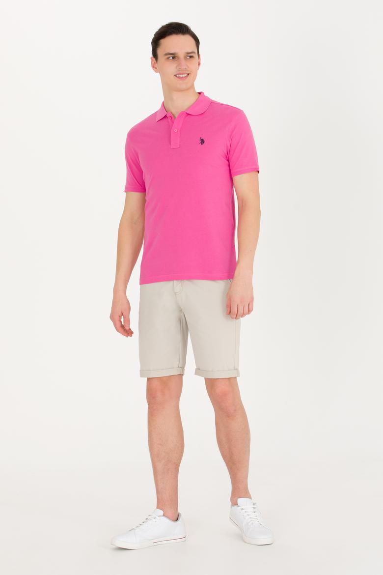 Erkek Pembe Basic Polo Yaka Tişört - 50262933301