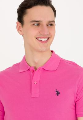 Erkek Pembe Basic Polo Yaka Tişört - 50262933303