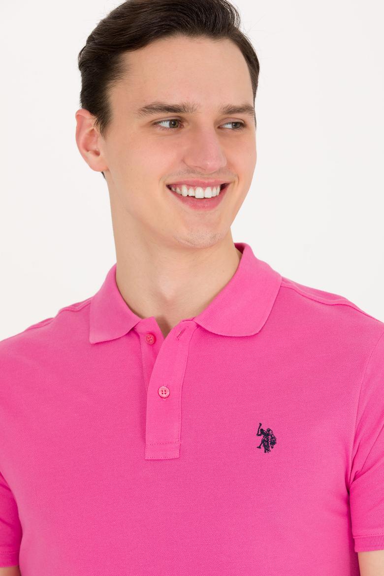 Erkek Pembe Basic Polo Yaka Tişört - 50262933303