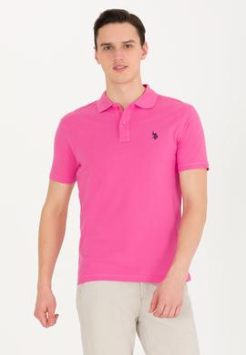 Erkek Pembe Basic Polo Yaka Tişört - 50262933303
