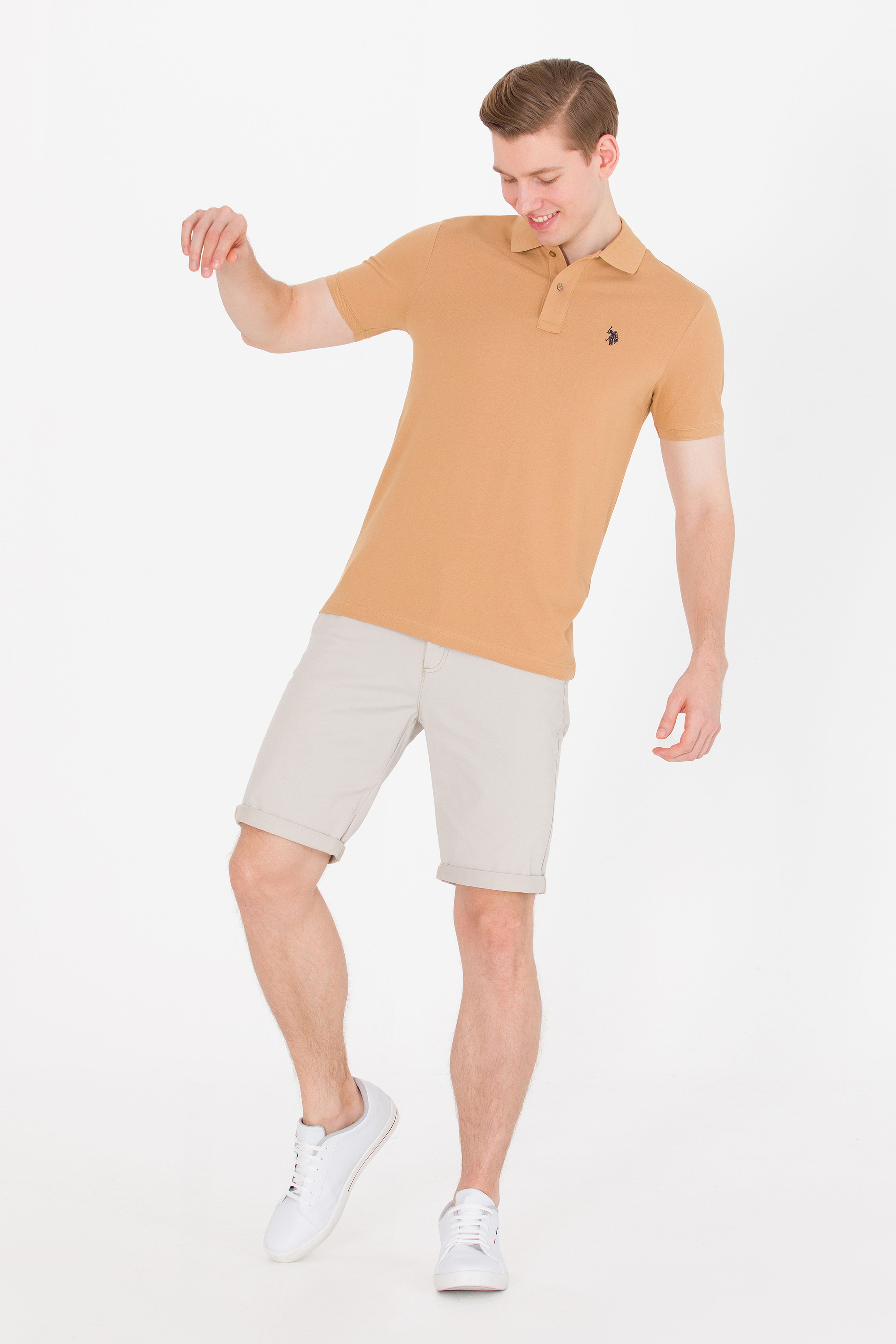 Erkek Camel Basic Polo Yaka Tişört
