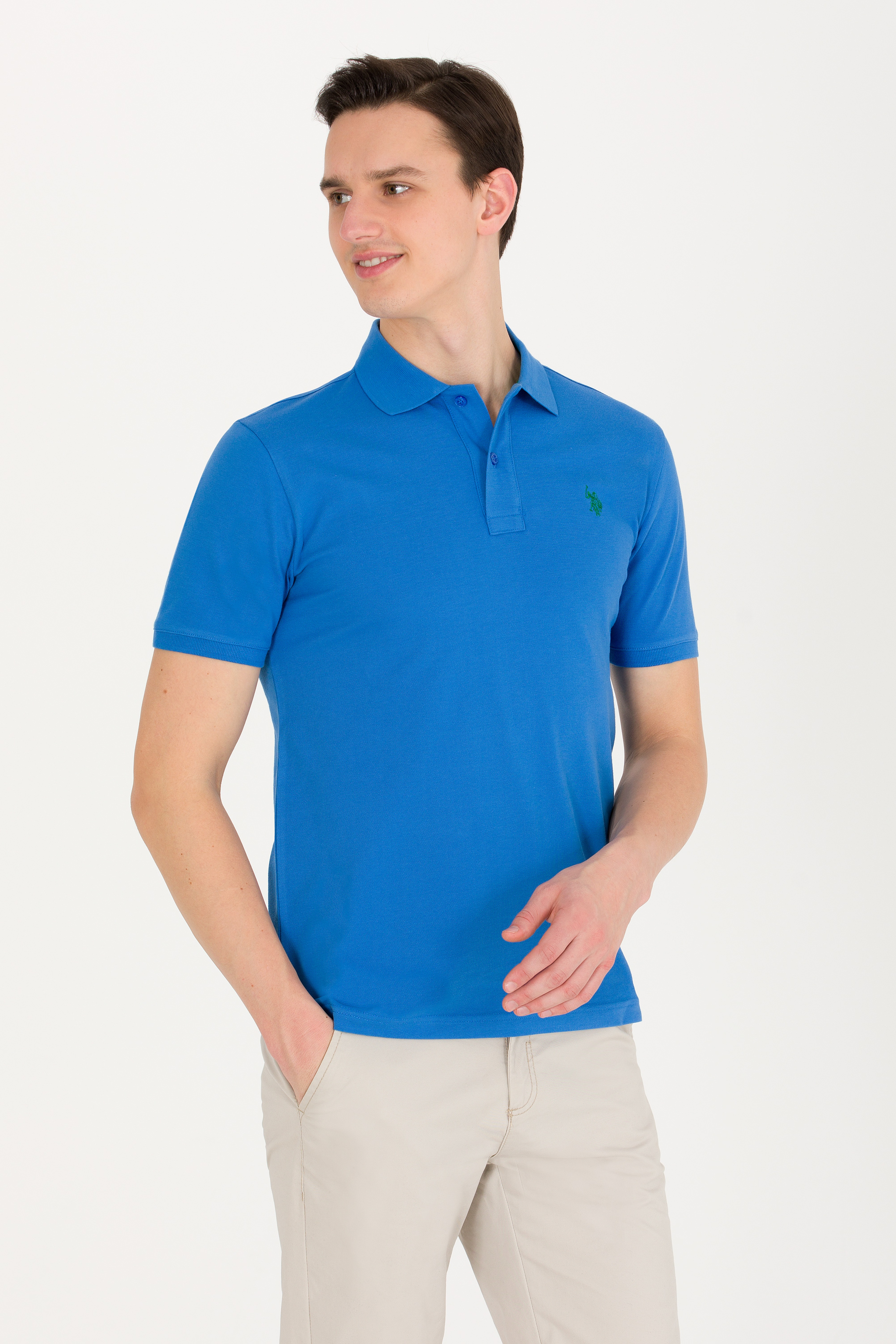 Erkek Saks Basic Polo Yaka Tişört - Image 1